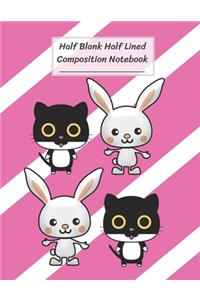 Half Blank Half Lined Composition Notebook