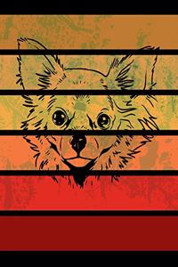 Chihuahua Retro Stripes Notebook