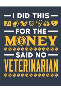 I Did This For The Money Said No Veterinarian