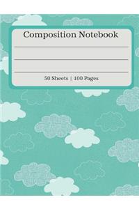 Composition Notebook: Cloud Doodles Composition Book (100 Pages - 50 Sheets)