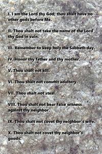 Religious Journal Ten Commandments Traditional Stone