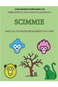 Libro da colorare per bambini di 4-5 anni (Scimmie)