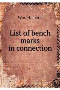 List of Bench Marks in Connection