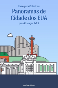 Livro para Colorir de Panoramas de Cidade dos EUA para Crianças 1 & 2