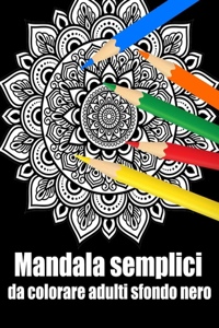 Mandala semplici da colorare adulti sfondo nero