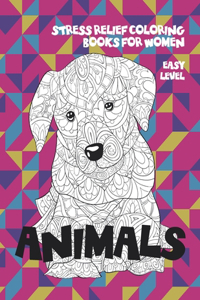 Stress Relief Coloring Books for Women - Animals - Easy Level