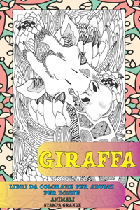 Libri da colorare per adulti per donne - Stampa grande - Animali - Giraffa