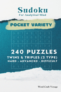 Sudoku for Analytical Mind (Pocket Size) Hard to Difficult Levels for Adults & Seniors