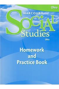 Harcourt Social Studies: Homework and Practice Book, Student Edition Grade 4