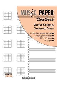 Music Paper Notebook - Guitar Chord & Standard Staff