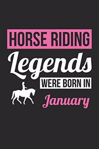 Horse Notebook - Horse Legends Were Born In January - Horse Journal - Birthday Gift for Equestrian