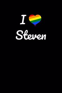 I love Steven.: Gay Pride Rainbow Heart I love Steven Journal / Notebook / Diary. For everyone who's in love with Steven, 6x9 inches, 150 pages.