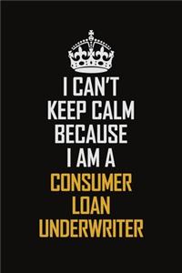 I Can't Keep Calm Because I Am A Consumer Loan Underwriter