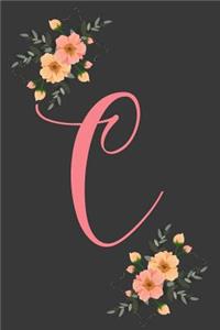 C Initial Monogram Dot Grid Notebook Journal
