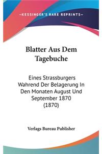 Blatter Aus Dem Tagebuche