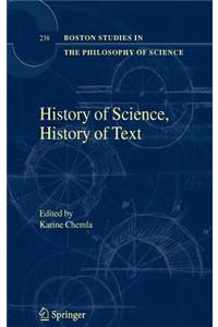 History of Science, History of Text