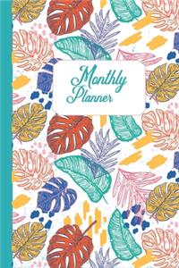 F4 Monthly Planner Colorful Leaf