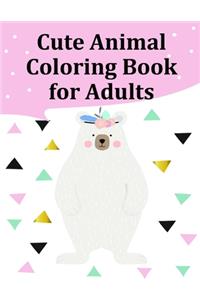 Cute Animal Coloring Book for Adults