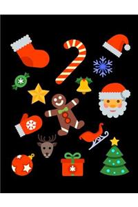 Merry Christmas Design Notebook Journal 150 Page College Ruled Pages 8.5 X 11