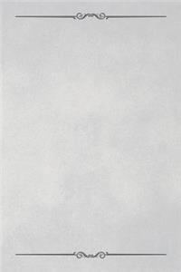 White 101 - Blank Notebook with Bars & Scrolls Borders