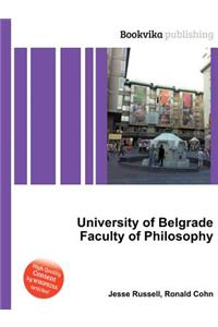 University of Belgrade Faculty of Philosophy