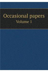 Occasional Papers Volume 1