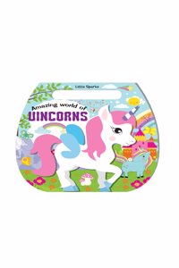 Hello Friend Books Little Sparks Carry Me Activity Pad: Amazing World of Unicorns - Activity Book wih Die Cut Handle for Kids