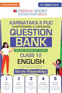 Oswaal Karnataka 2nd PUC Question Bank Class 12 English, Chapterwise & Topicwise Previous Solved Papers (2017-2023) for Board Exams 2024