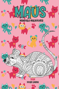 Mandala Malbücher - Dicke Linien - Tiere - Maus