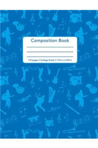 Composition Book - 110 Pages - College Ruled - 7.44 in x 9.69 in