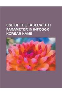 Use of the Tablewidth Parameter in Infobox Korean Name