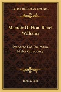 Memoir Of Hon. Reuel Williams