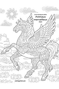 Livre de coloriage pour adultes Animaux merveilleux 3 & 4