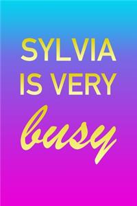 Sylvia: I'm Very Busy 2 Year Weekly Planner with Note Pages (24 Months) - Pink Blue Gold Custom Letter S Personalized Cover - 2020 - 2022 - Week Planning - 