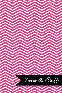 Notes & Stuff Lined Notebook With Fuchsia Chevron Pattern Cover