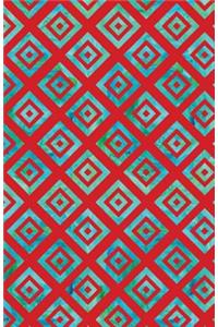 Journal Notebook Geometric Squares - Red