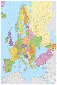 Europe Flat Map Laminated