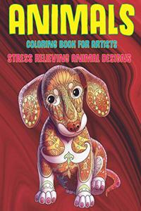 Coloring Book for Artists - Animals - Stress Relieving Animal Designs