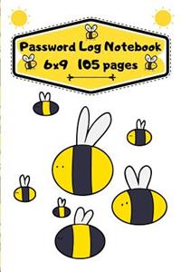 Password Log Notebook 6x9 105 Pages
