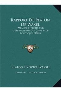 Rapport De Platon De Waxel