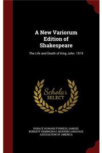 A New Variorum Edition of Shakespeare