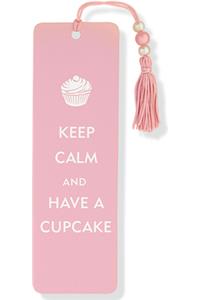 Keep Calm & Have a Cupcake Beaded Bookmark