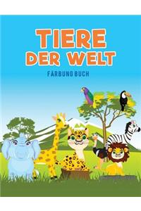 Tiere der Welt Färbung Buch