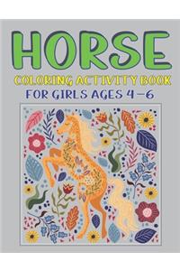 Horse Coloring Activity Book for Girls Ages 4-6