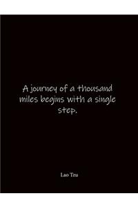 A journey of a thousand miles begins with a single step. Lao Tzu