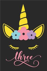 Three Unicorn (Unicorn Journal Notebook)