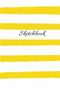 Sketchbook with Yellow Stripes, 120 Pages, (8.5