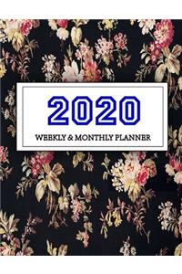 2020 Planner Weekly and Monthly: Jan 1, 2020 to Dec 31, 2020: Weekly & Monthly Planner + Calendar Views - Inspirational Quotes and Navy Floral Cover - ... December 2020