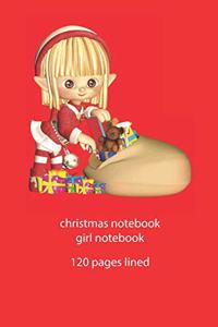 christmas notebook girl notebook