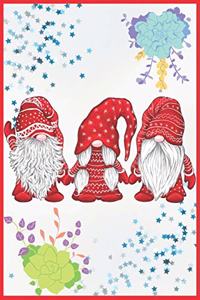 Christmas Gnome Blank Lined Journal Notebook